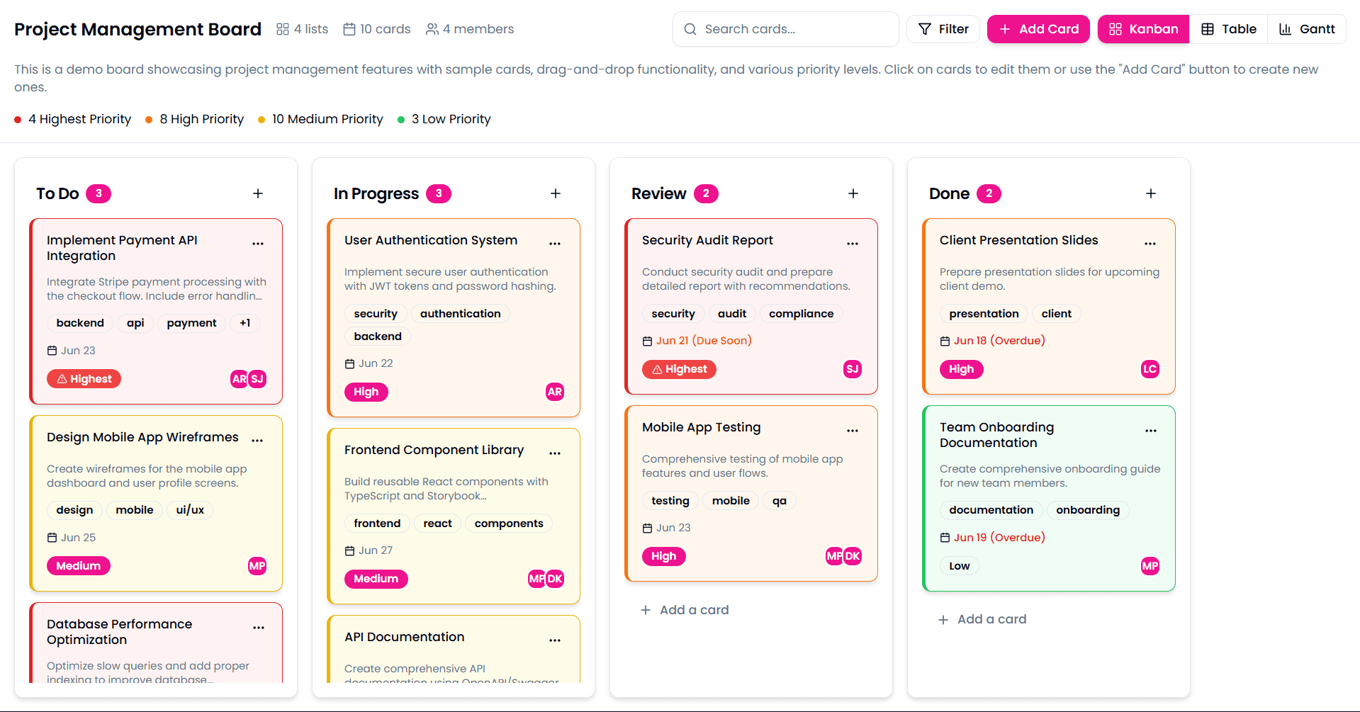 Boards — Proddy product view